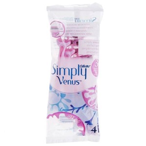 خودتراش پفکی 3 لبه ونوس صورتی مدل simply venus مخصوص بانوان