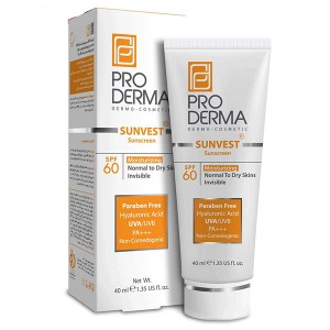 کرم ضد آفتاب و مرطوب کننده SPF60 پرودرما ۴۰ میلی لیتر