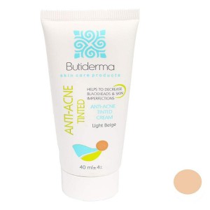 کرم ضدآفتاب بیوتی درما مدل فاقد چربی بژ روشن 40میل Butiderma Cream