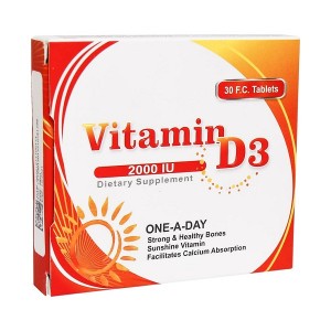 قرص ویتامین D3 2000 آریان سنا 30 عدد