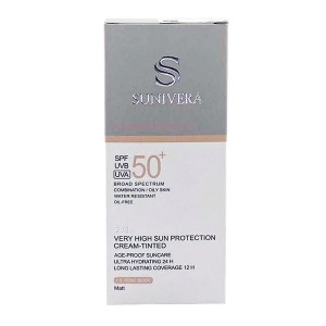 کرم ضد آفتاب رنگی SPF 50 پوست چرب رز بژ سانيورا 50 میلی لیتر