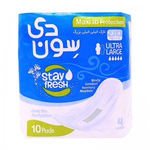 نوار بهداشتی بالدار نازک سون دی سایز خیلی خیلی بزرگ بسته 10 عددی