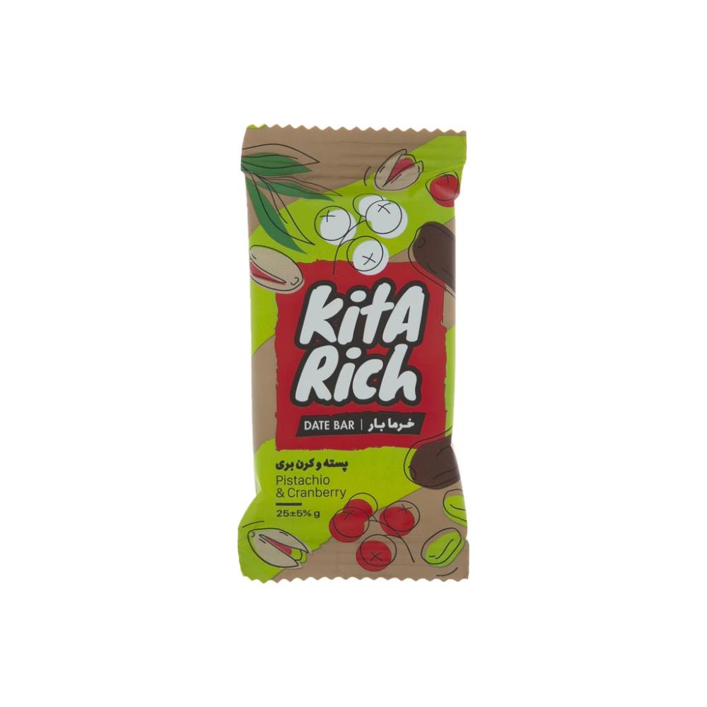 خرما بار کیتاریچ با طعم پسته و کرن بری 25 گرم - تصویر 1