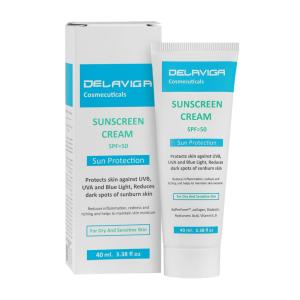 کرم ضد آفتاب پوست های خشک و حساس دلاویگا SPF50