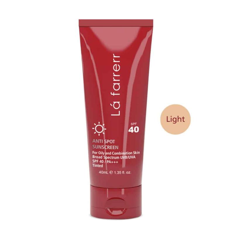 کرم ضد آفتاب رنگی بژ روشن SPF40 پوست چرب لافارر ضد لک 40 میلی لیتر - تصویر 1
