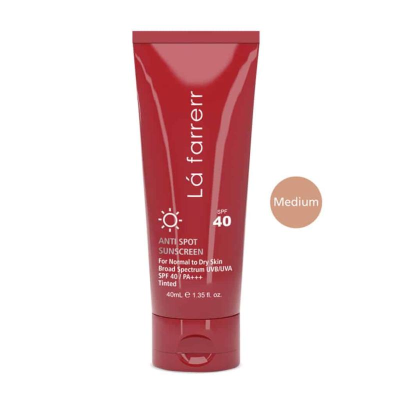 کرم ضد آفتاب SPF40 پوست خشک و معمولی بژ متوسط  لافارر رنگی و ضد لک 40 میلی لیتر - تصویر 1