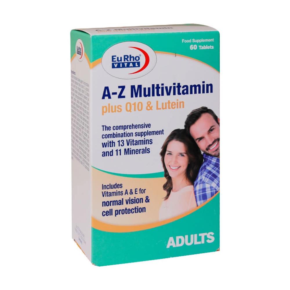 قرص AZ مولتی ویتامین پلاس کیوتن و لوتئین یوروویتال 60 عدد - تصویر 1