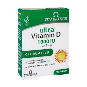 قرص اولترا ویتامین د 1000IU ویتابیوتیکس بسته 90 عددی