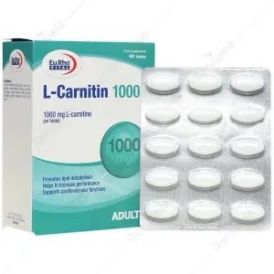 قرص ال کارنیتین یورو ویتال 1000 میلی گرم 60 عدد