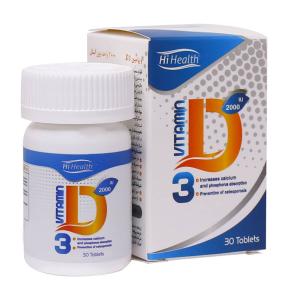 قرص ویتامین D3 (2000 واحد) های هلث 30 عدد