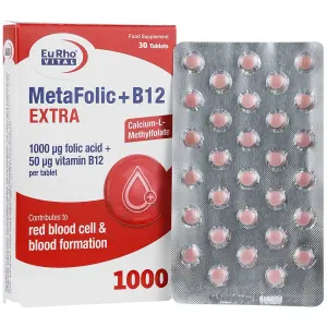 قرص متافولیک پلاس B12 اکسترا یوروویتال 30 عدد