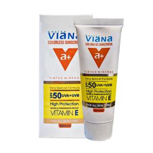 کرم ضد آفتاب بی رنگ ویانا SPF50 مدل 0 حجم 50 میلی لیتر