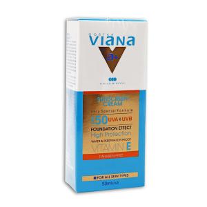 کرم ضد آفتاب بژ طبیعی ویانا SPF50 حجم 50 میلی لیتر