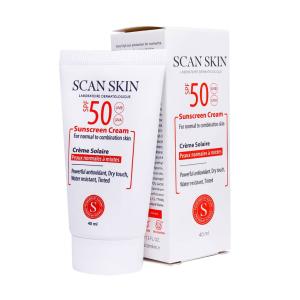 کرم ضد آفتاب بی رنگ اسکن اسکین SPF50 مناسب پوست نرمال و مختلط 40 میلی لیتر