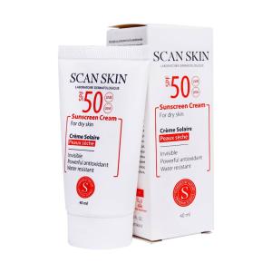 کرم ضد آفتاب بی رنگ اسکن اسکین SPF50 مناسب پوست خشک 40 میلی لیتر