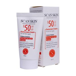 کرم ضد آفتاب ضد لک اسکن اسکین SPF50 مناسب انواع پوست 40 میلی لیتر