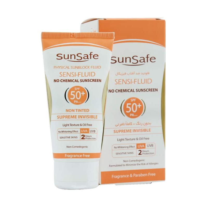فلوئید ضد آفتاب SPF50+ فیزیکال سان سیف مناسب پوست ‌های حساس 50 میلی لیتر - تصویر 2