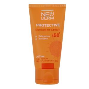 کرم ضد آفتاب بی رنگ نئودرم SPF+50 مناسب پوست چرب